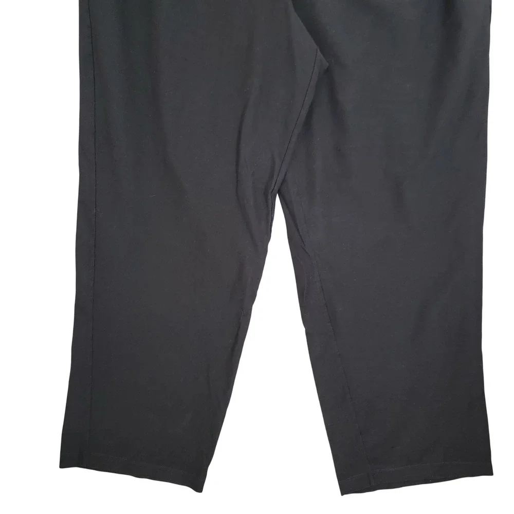 Eileen Fisher Solid Black Elastic Waist Pull On Pant 3X Ponte Minimalist‎ Casual